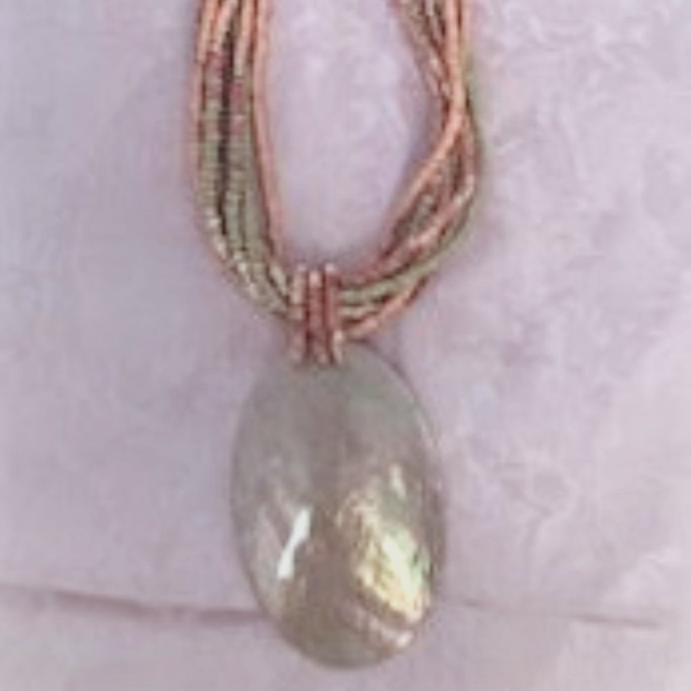Abalone Shell Pendant on colorful beaded Necklace
